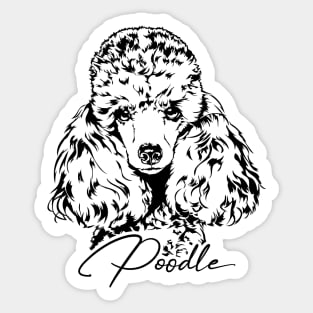 Funny Cute Poodle dog mom portrait Sticker